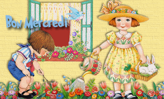 Gif animé Bon mercredi jardin